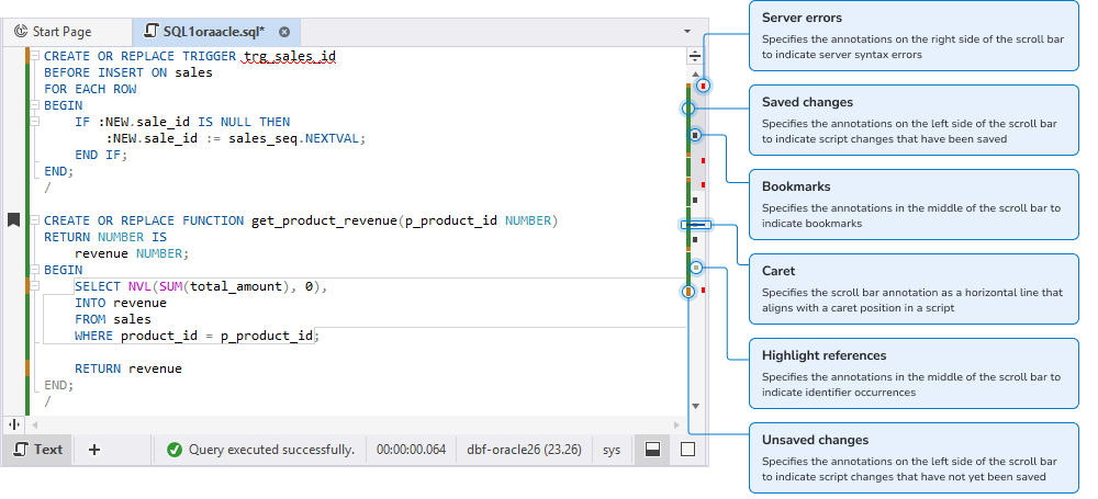 Example: Navigate across scroll bar annotations