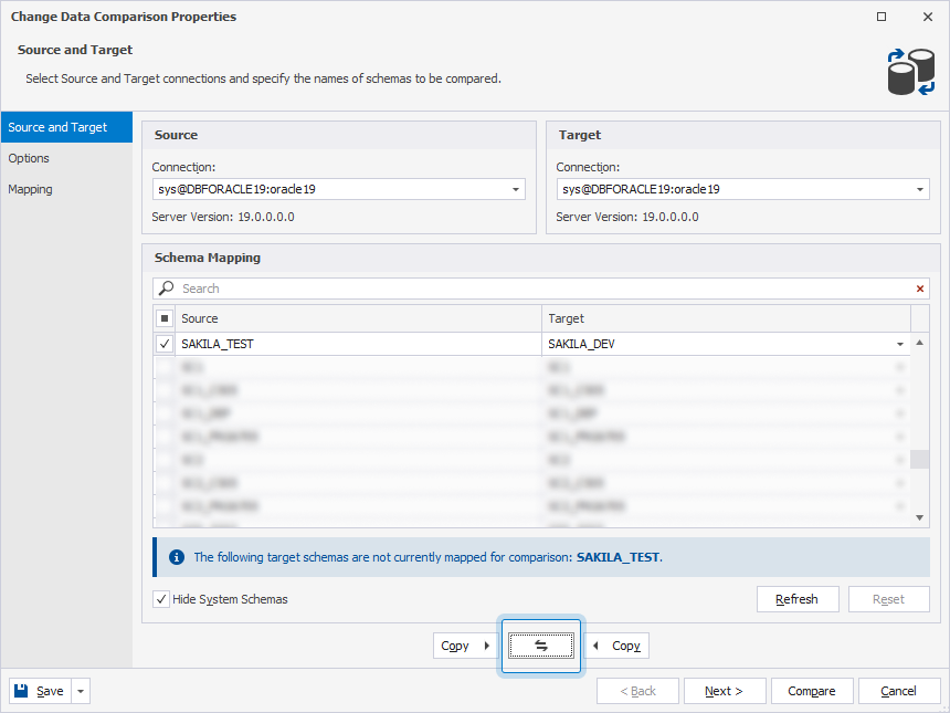 Swap the source and target settings