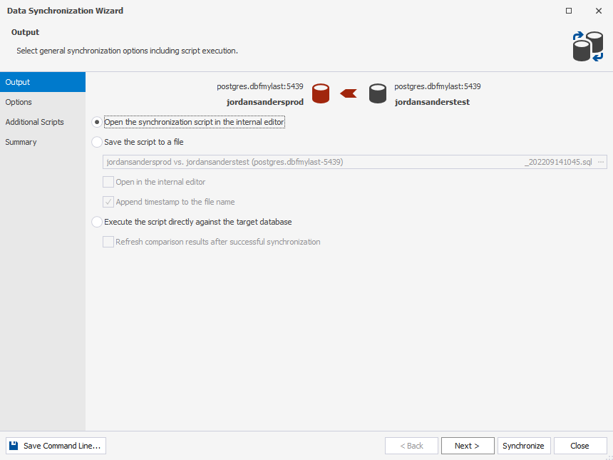Data Synchronization Wizard