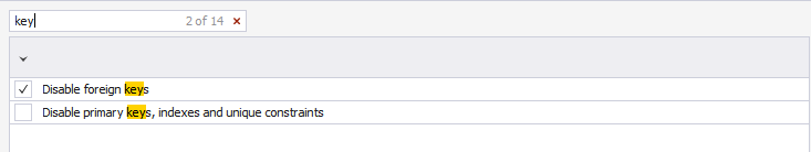 Search options