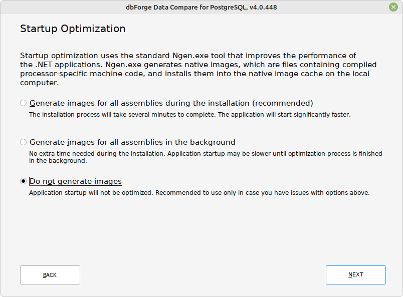 Startup Optimization page