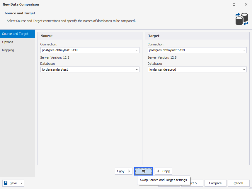 Swap Source and Target