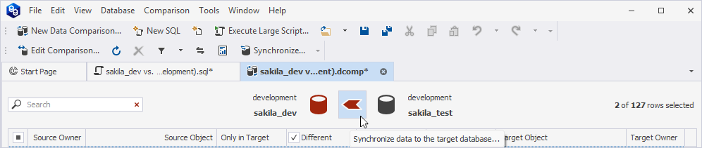 Synchronize data to the source database