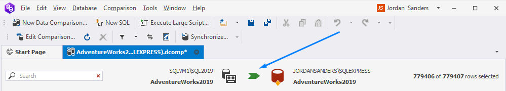 Synchronize data to the target database