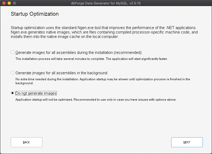 Startup Optimization page