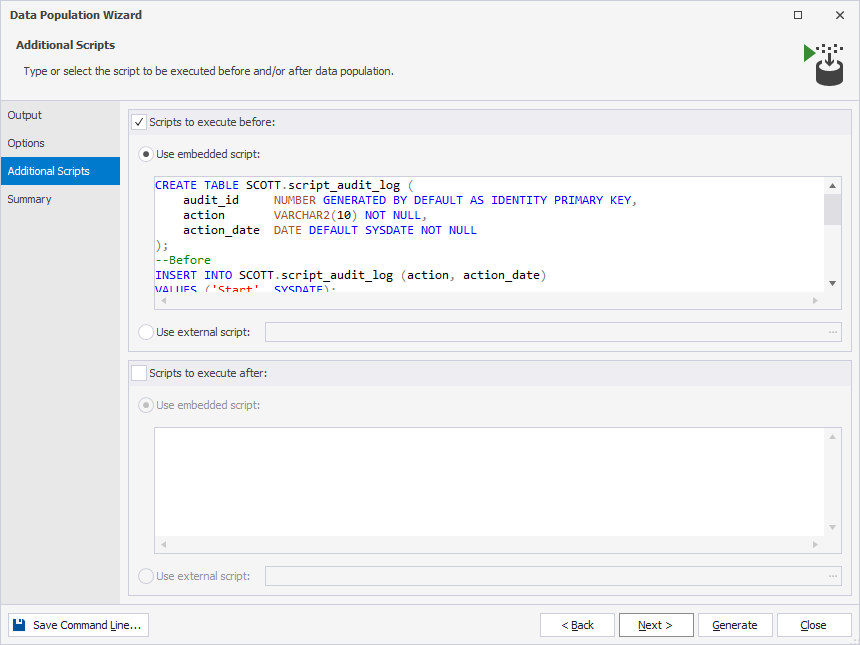 Embedded script