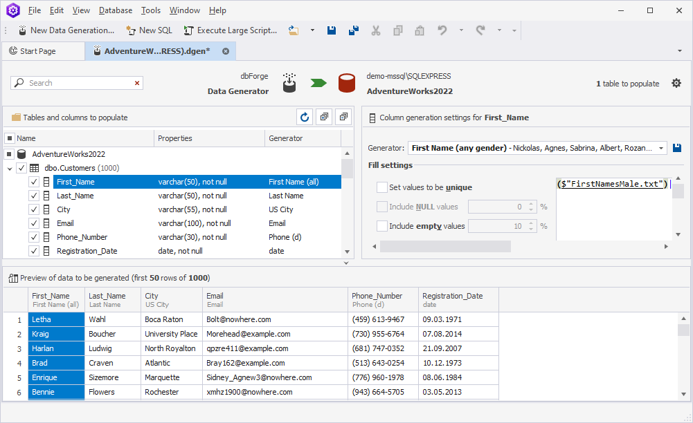 Data Generator project