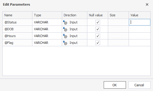 Edit parameters