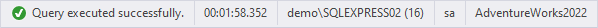 Status Bar Query Executed