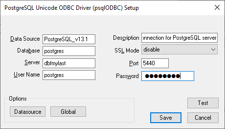 Set up ODBC driver