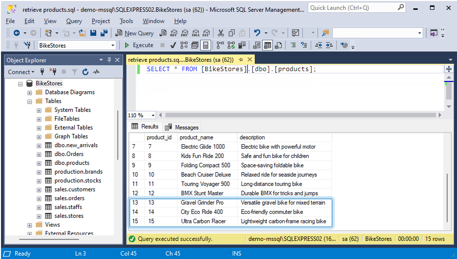 Retrieve imported data