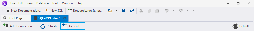 Generate documentation in dbForge database schema documentation tool