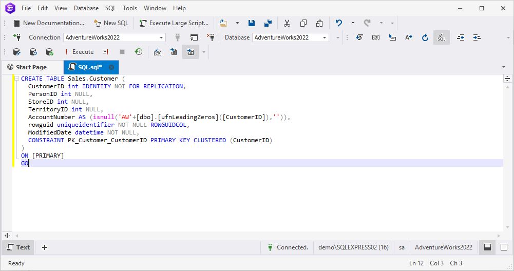 SQL script