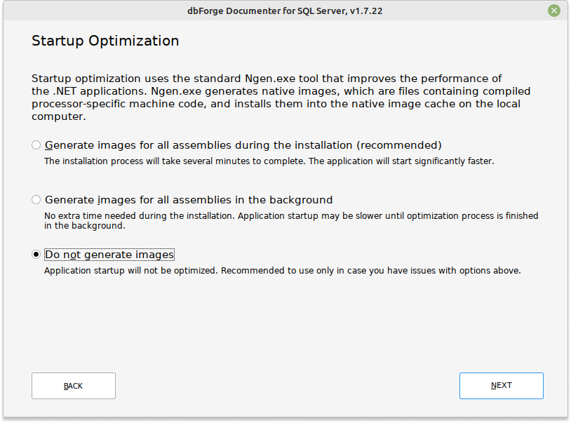 Startup Optimization page