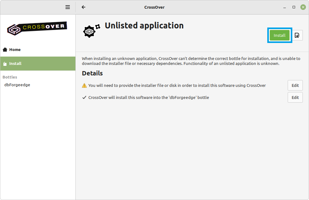 Install an unlisted application