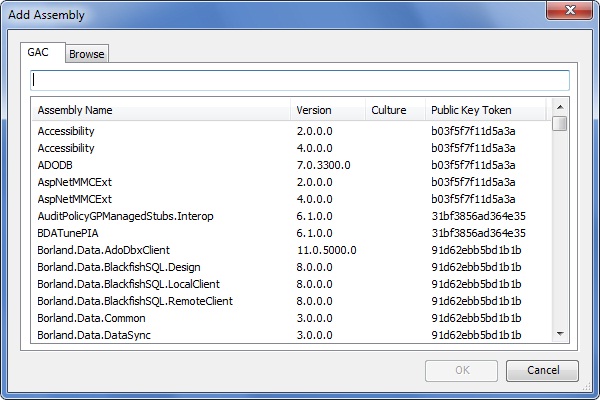 The Add Assembly dialog