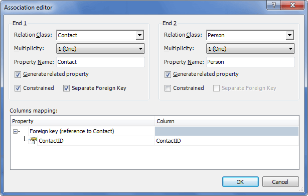 Create association between tables