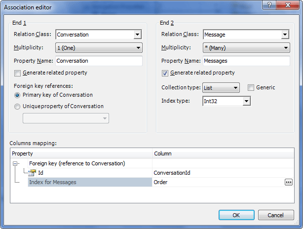 Configure association