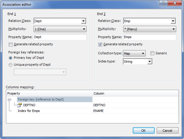 Specify the map type of collection mapping