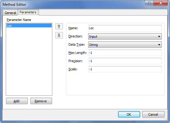 Command Text Resultset - Method Parameters
