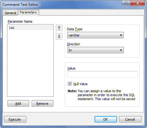 Command Text Scalar - Parameters