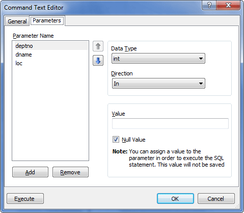Command Text Without Result - Parameters