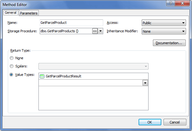 Complex type Method Editor