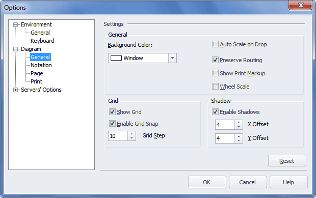 Displaying the Diagram General page