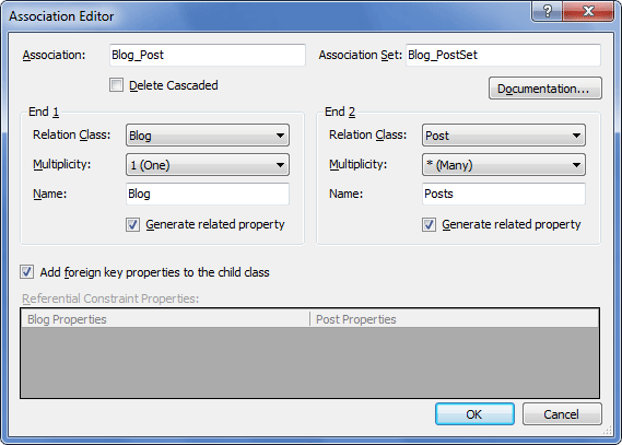 Displaying the Association Editor dialog