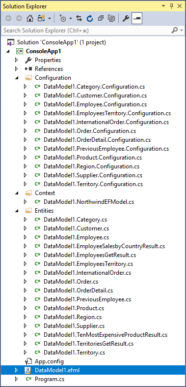 Generated entities and mapping files