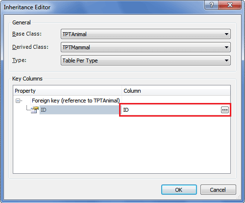 Inheritance Editor with custom foreign key column