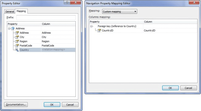 Automatic mapping of the properties