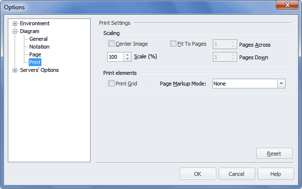 Displaying the Print Settings page