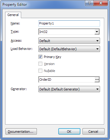 Property Editor dialog in Entity Developer