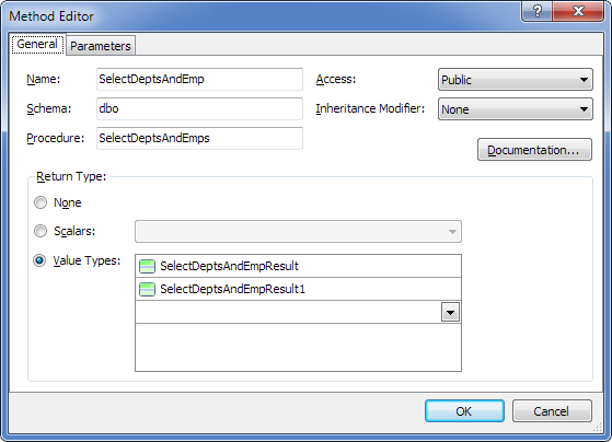 Stored procedure with multiple complex type results