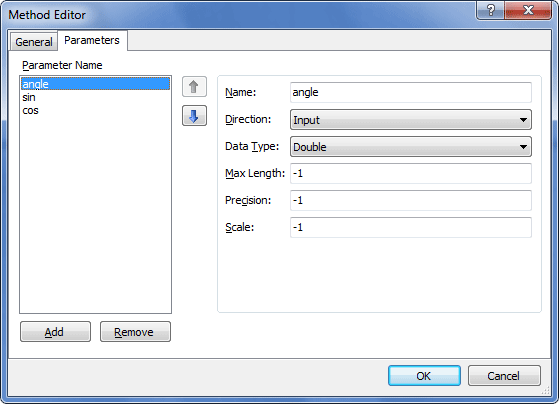 SP with Output Parameters - Parameters