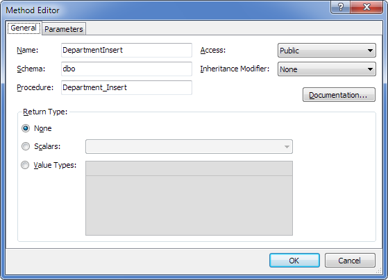Stored procedure method in model
