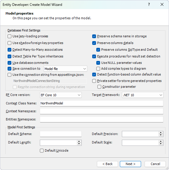 Creating model using Database-First approach