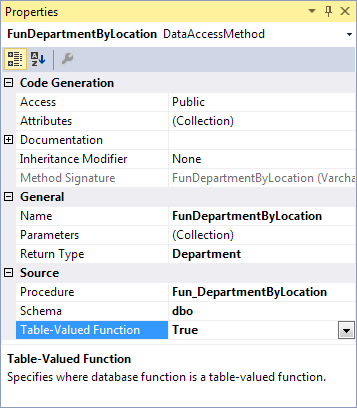 Table-Valued Function property
