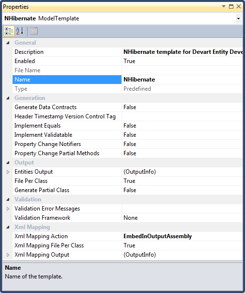 NHibernate Model Template Properties