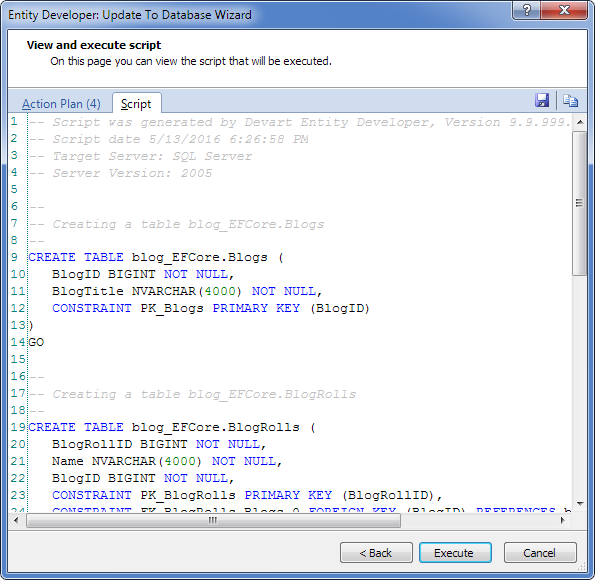 View and execute a script