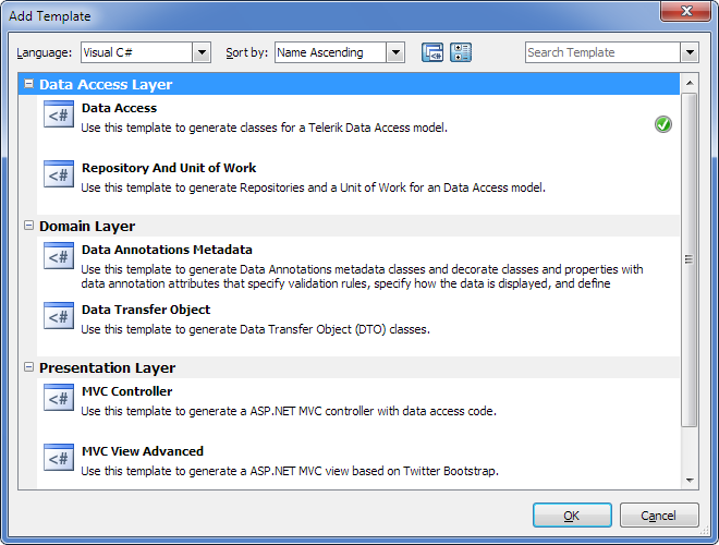 Select a data access layer