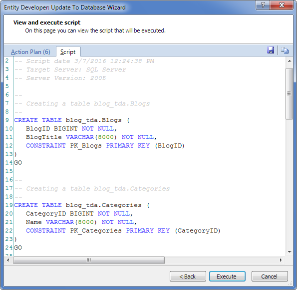 View and execute a script