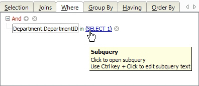 Subquery in WHERE