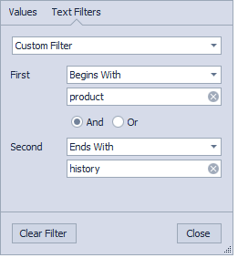 Launch custom filters