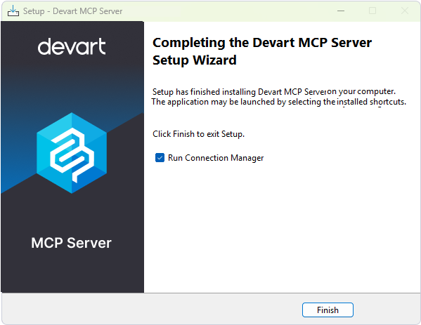 Finish installation of the Devart MCP Server