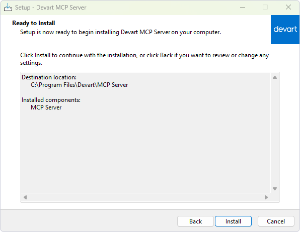 View the Ready to Install page