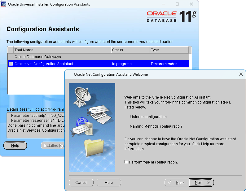 Oracle Net Configuration Assistant: Welcome