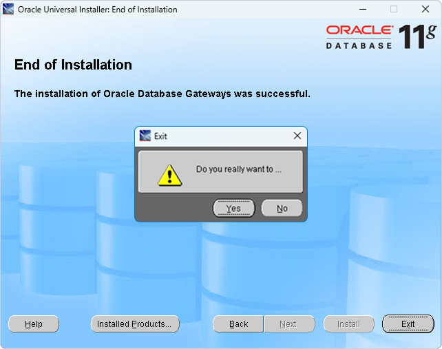 Oracle Universal Installer: End of Installation