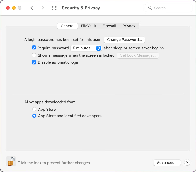 Allow apps downloaded from App Store and identified developers